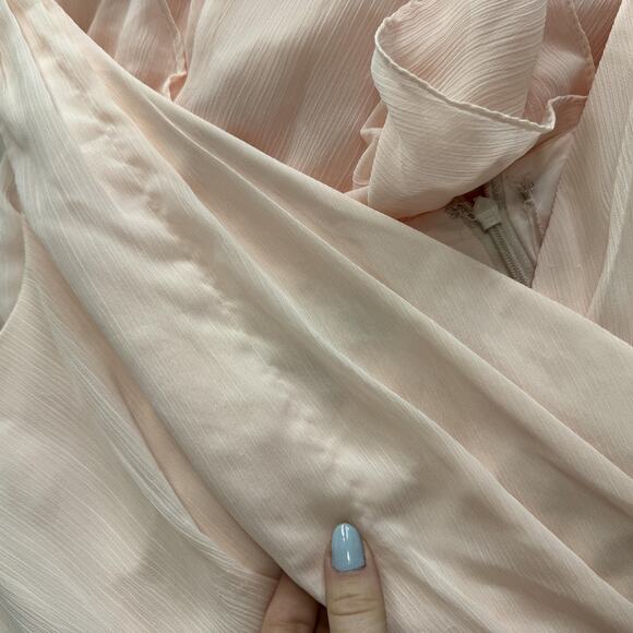 White by Vera Wang Dress Womens 20 Petal Pink Ruffle Gown Chiffon Whimsy Fairy - Picture 8 of 16